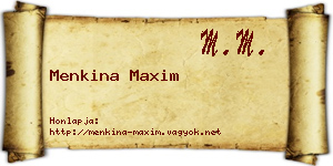 Menkina Maxim névjegykártya
